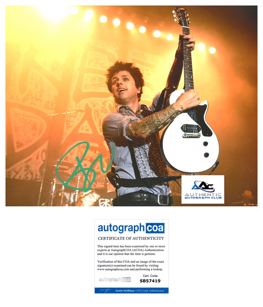 BILLIE JOE ARMSTRONG AUTOGRAPH SIGNED 8x10 PHOTO GREEN DAY ACOA