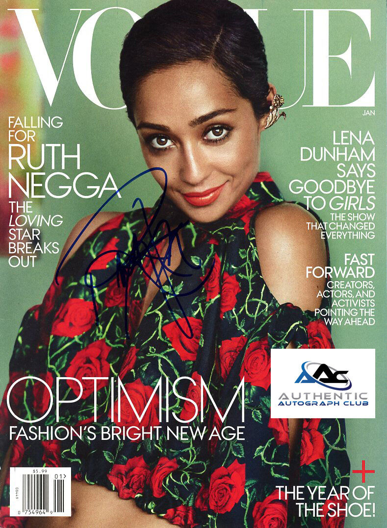 RUTH NEGGA AUTOGRAPH SIGNED VOGUE MAGAZINE COA