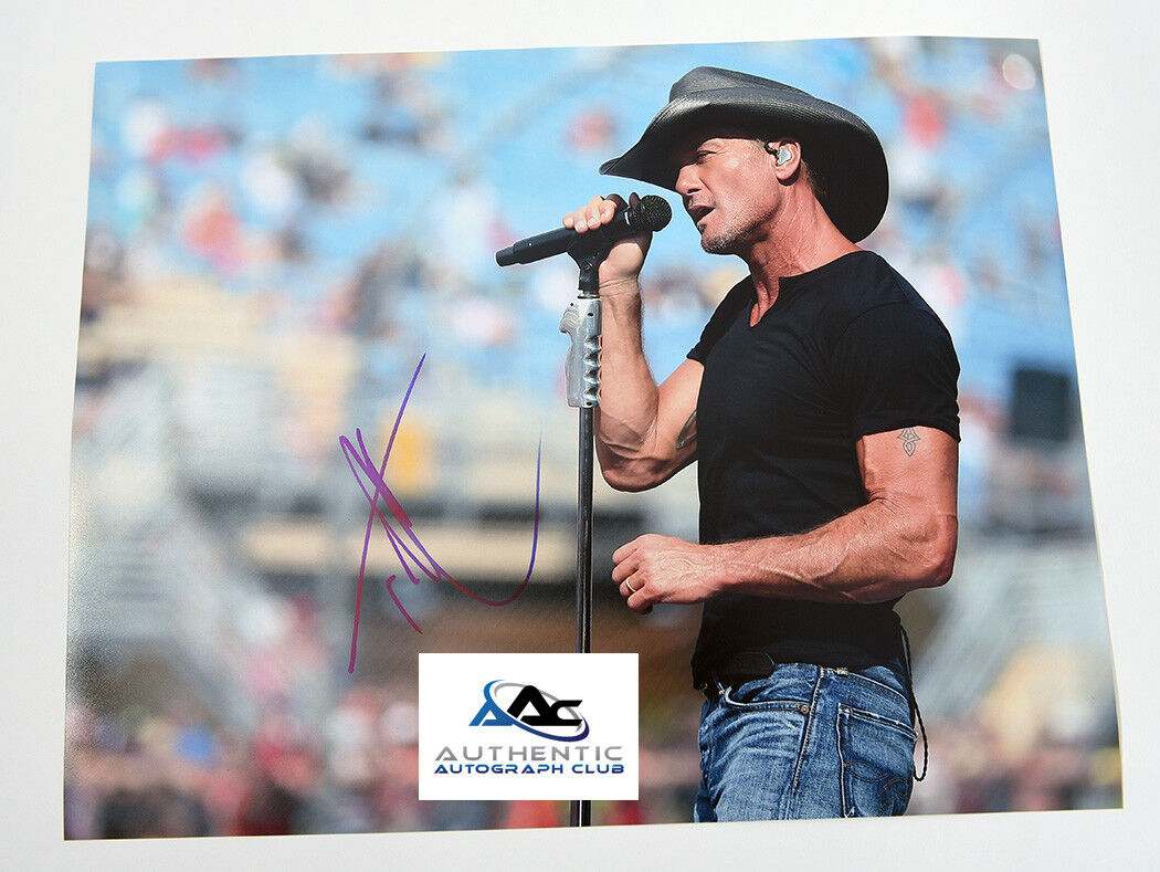 TIM MCGRAW AUTOGRAPH SIGNED 11x14 PHOTO MUSICIAN COUNTRY SINGER COA