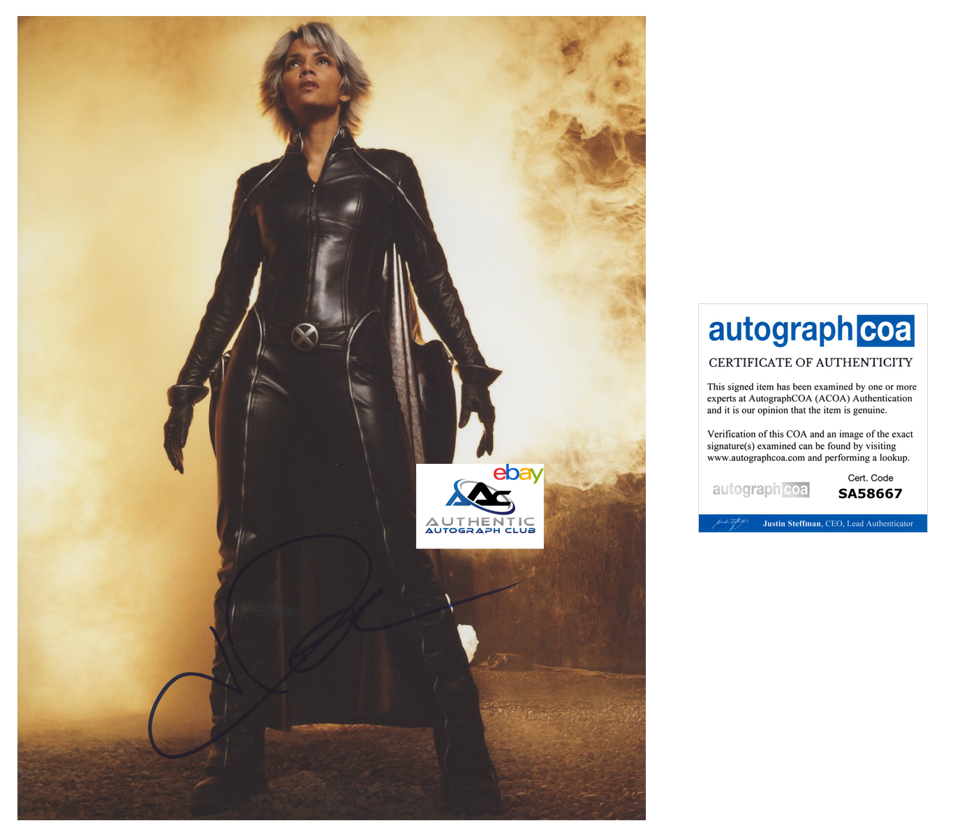 HALLE BERRY AUTOGRAPH SIGNED 11x14 PHOTO X-MEN STORM ACOA