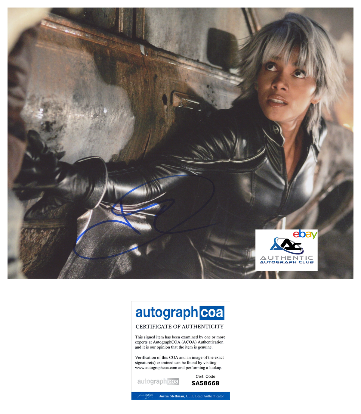 HALLE BERRY AUTOGRAPH SIGNED 11x14 PHOTO X-MEN STORM ACOA