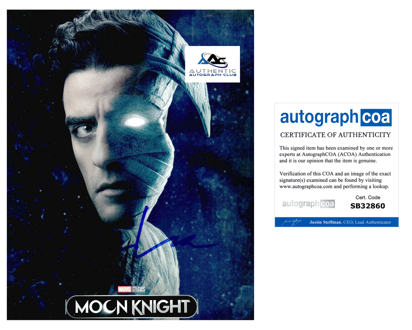 OSCAR ISAAC AUTOGRAPH SIGNED 8X10 PHOTO MOON KNIGHT MARVEL ACOA