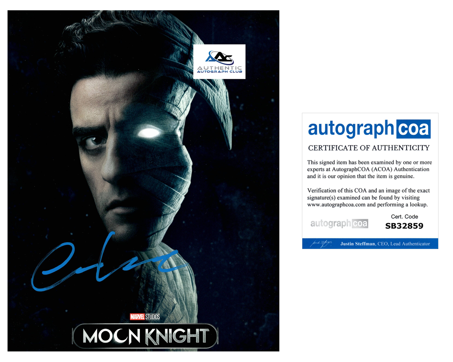 OSCAR ISAAC AUTOGRAPH SIGNED 8X10 PHOTO MOON KNIGHT MARVEL ACOA