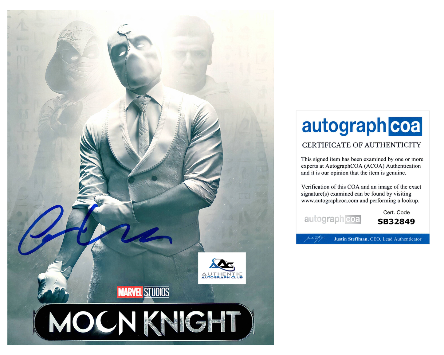 OSCAR ISAAC AUTOGRAPH SIGNED 8X10 PHOTO MOON KNIGHT MARVEL ACOA