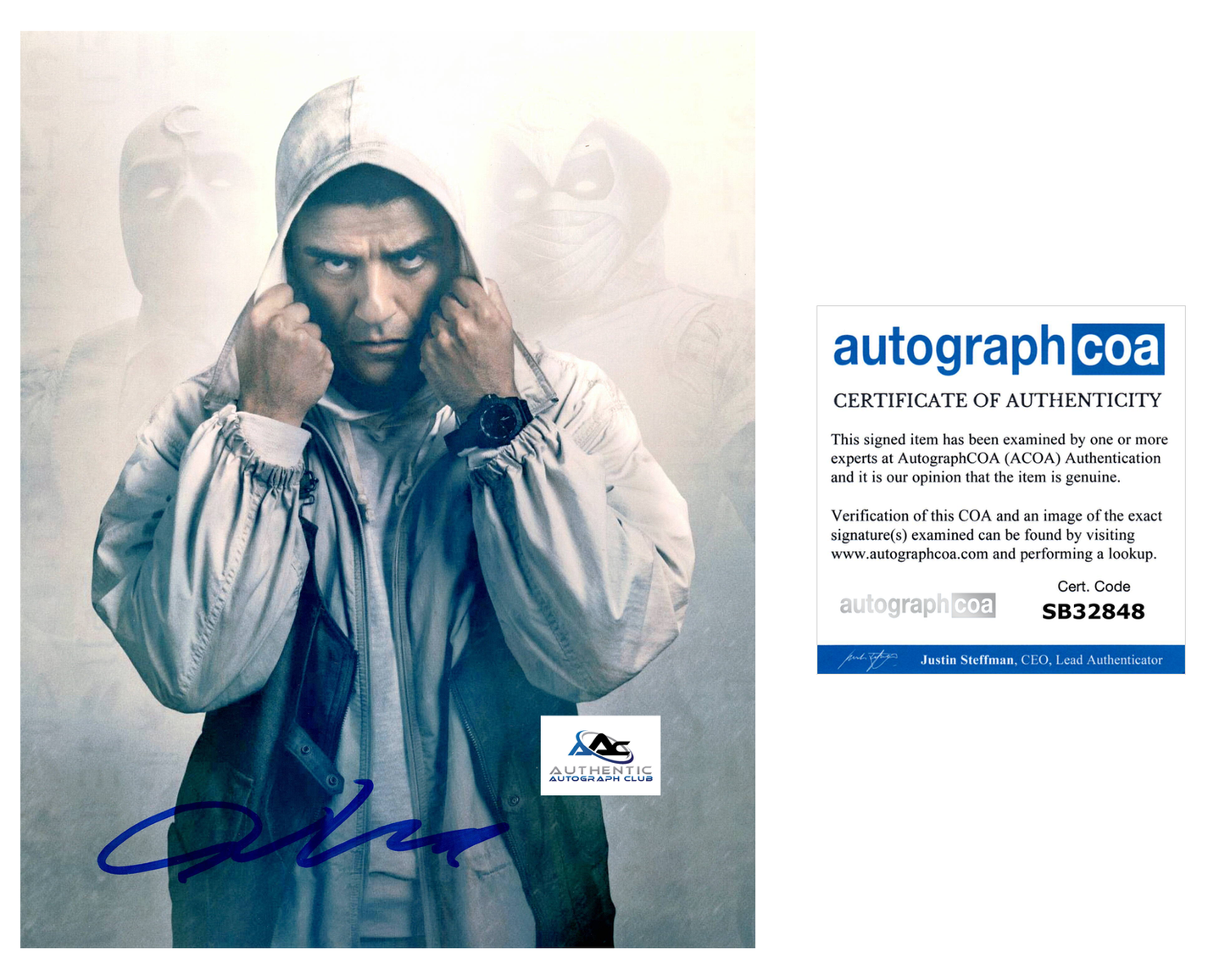 OSCAR ISAAC AUTOGRAPH SIGNED 8X10 PHOTO MOON KNIGHT MARVEL ACOA