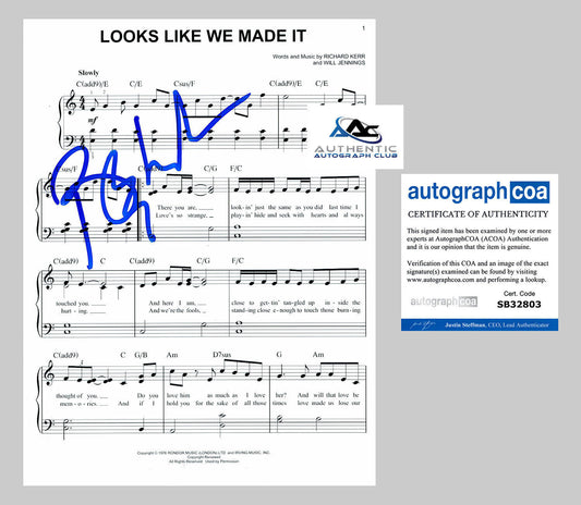 BARRY MANILOW AUTOGRAPH SIGNED SHEET MUSIC 8X10 PHOTO LOOKS LIKE WE MADE IT ACOA