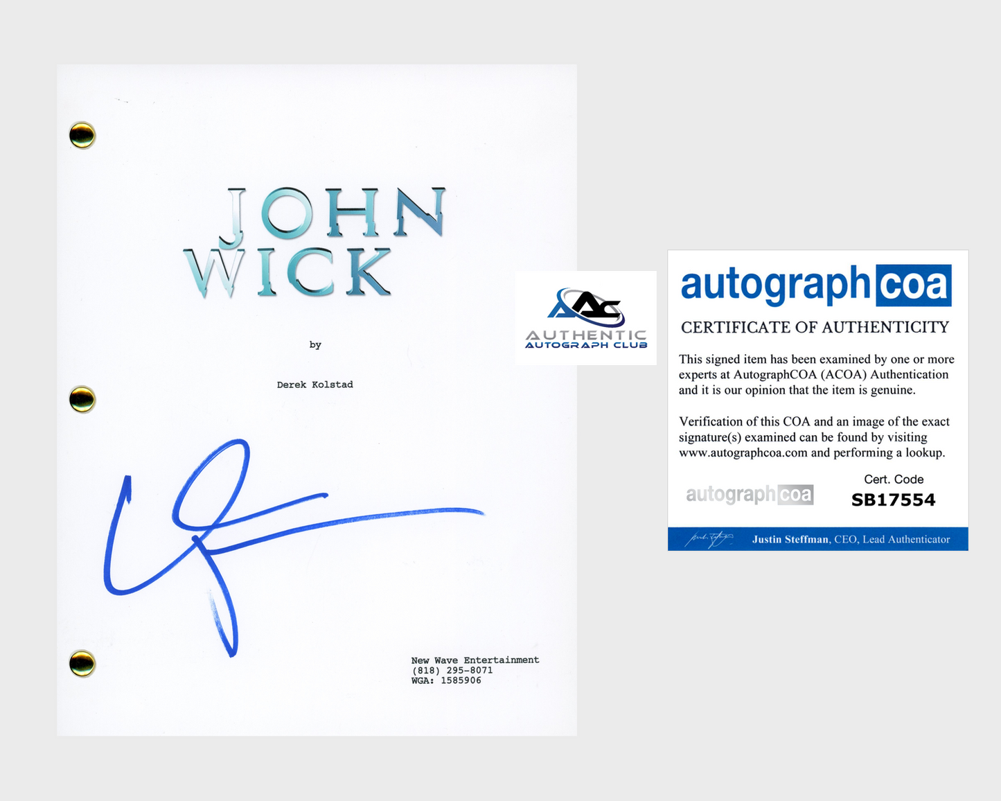 WILLEM DAFOE AUTOGRAPH SIGNED JOHN WICK SCRIPT ACOA