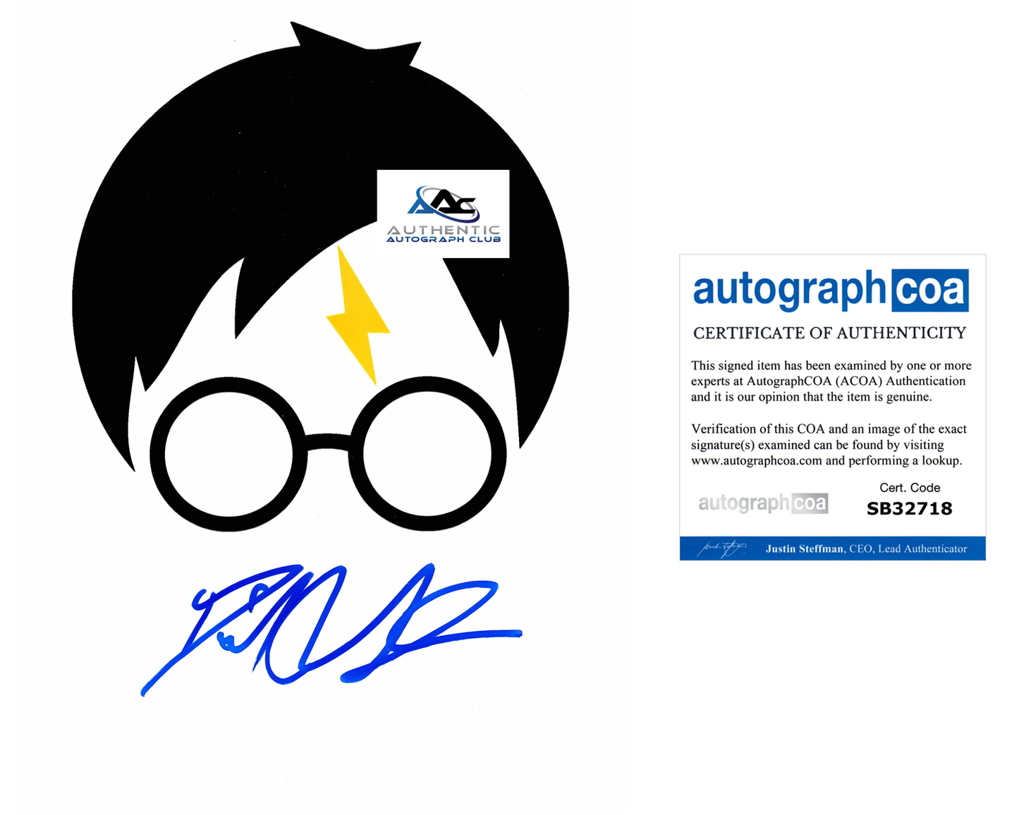 DANIEL RADCLIFFE AUTOGRAPH SIGNED 8x10 PHOTO HARRY POTTER ACOA COA