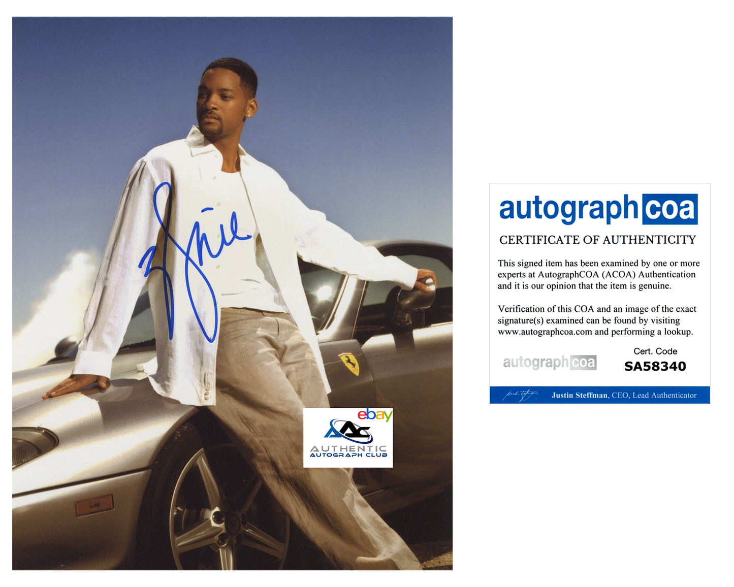 WILL SMITH AUTOGRAPH SIGNED 8x10 PHOTO FRESH PRINCE OF BEL AIR ACOA