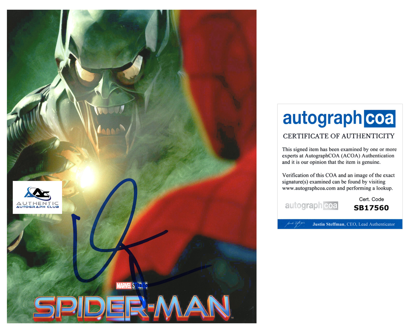 WILLEM DAFOE AUTOGRAPH SIGNED 8X10 PHOTO SPIDERMAN SPIDER-MAN GREEN GOBLIN ACOA