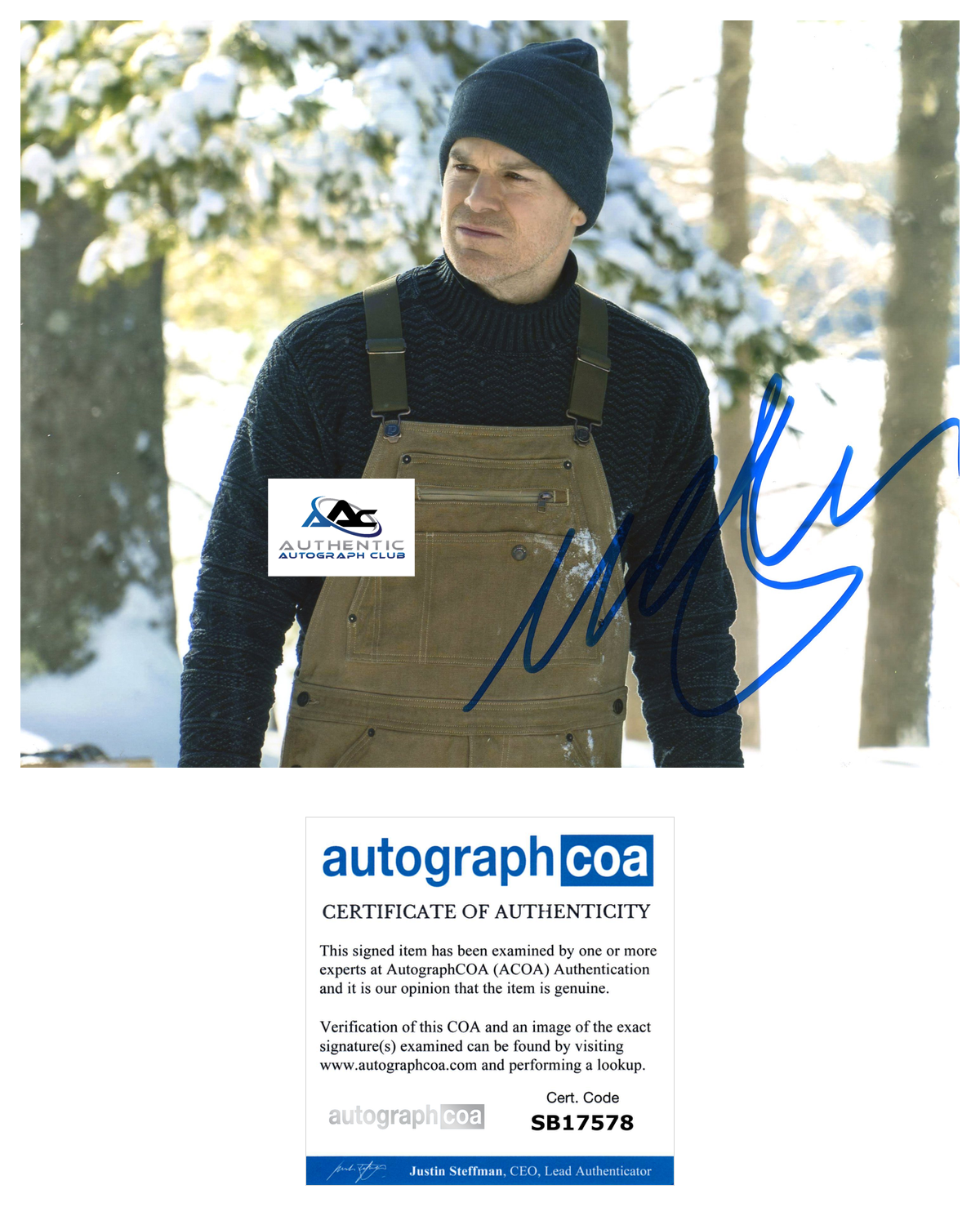 MICHAEL C HALL AUTOGRAPH SIGNED 8X10 PHOTO DEXTER ACOA