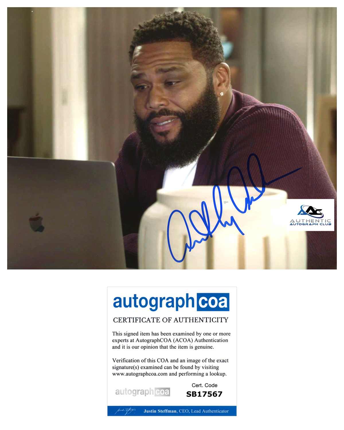 ANTHONY ANDERSON AUTOGRAPH SIGNED 8X10 PHOTO ACOA