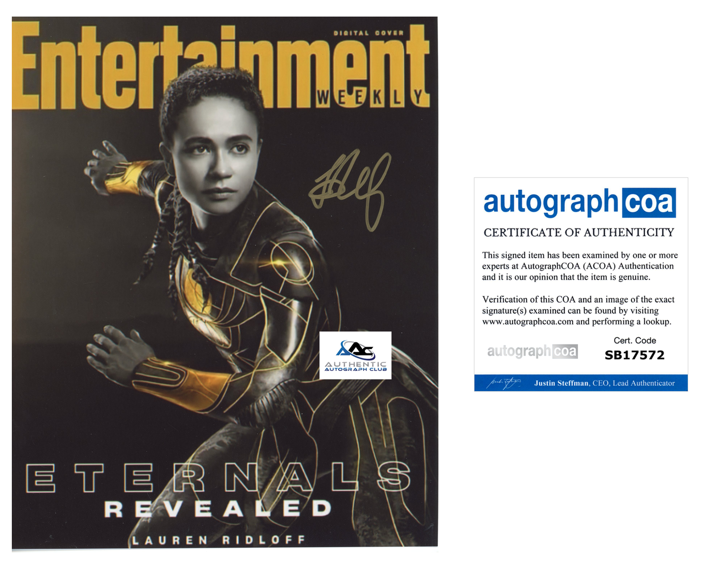 LAUREN RIDLOFF AUTOGRAPH SIGNED 8X10 PHOTO MARVEL ETERNALS MAKKARI ACOA