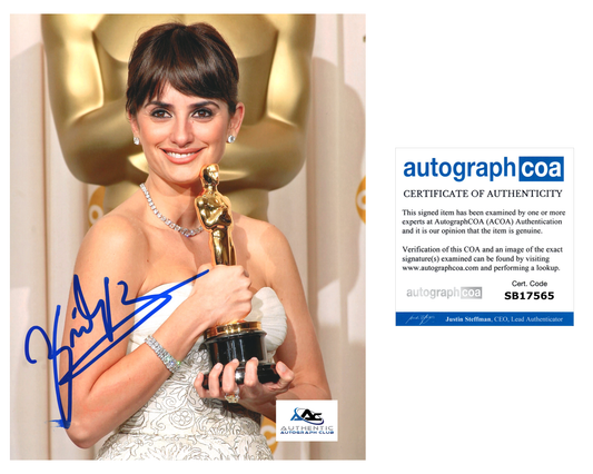 PENELOPE CRUZ AUTOGRAPH SIGNED 8X10 PHOTO OSCAR WINNER ACOA