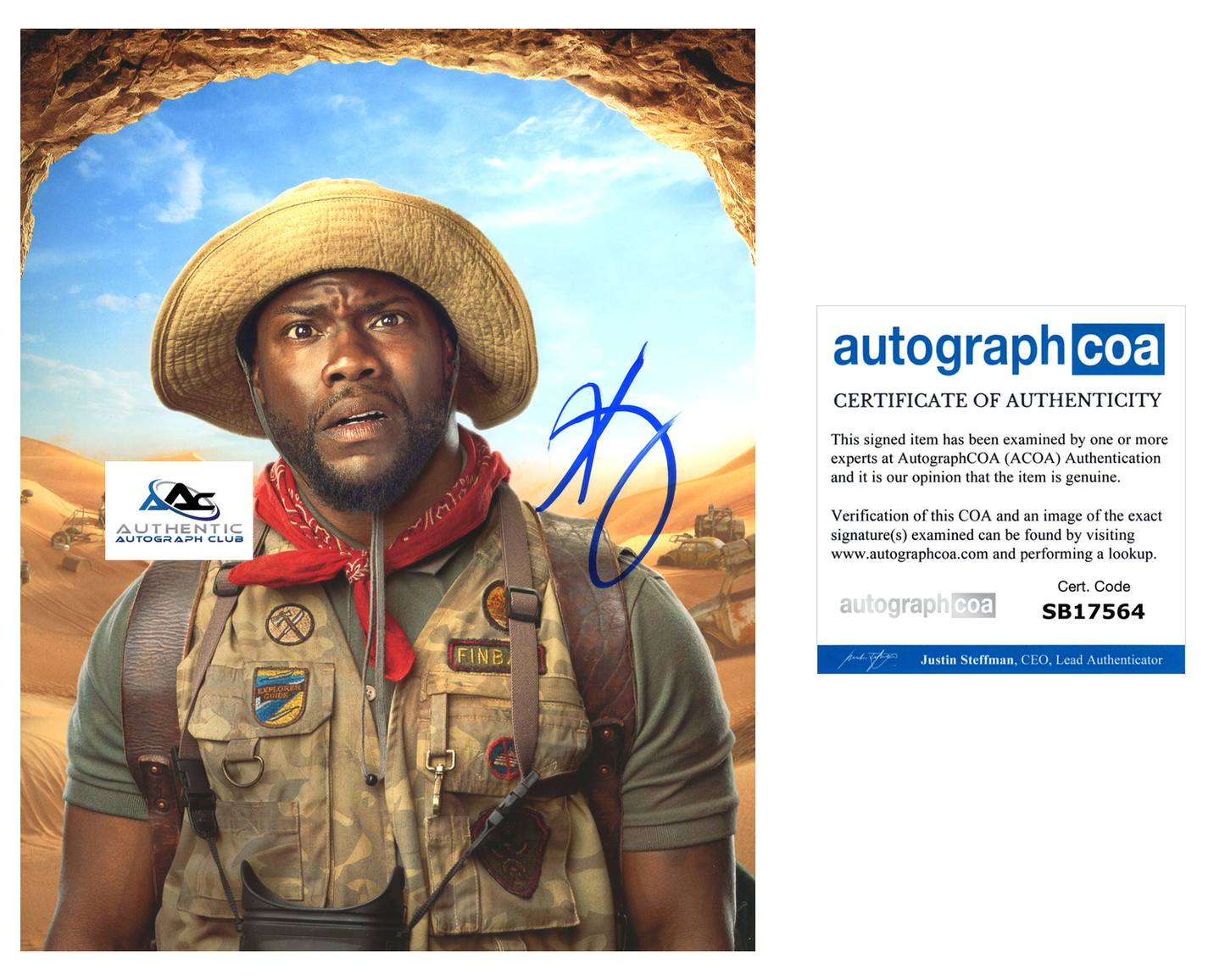 KEVIN HART AUTOGRAPH SIGNED 8X10 PHOTO JUMANJI ACOA