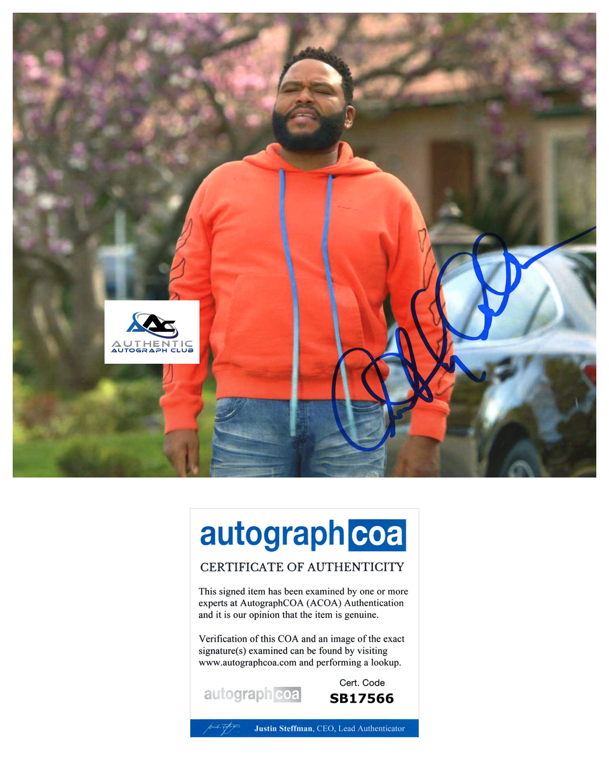 ANTHONY ANDERSON AUTOGRAPH SIGNED 8X10 PHOTO ACOA