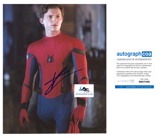 TOM HOLLAND AUTOGRAPH SIGNED 8x10 PHOTO SPIDERMAN SPIDER-MAN ACOA