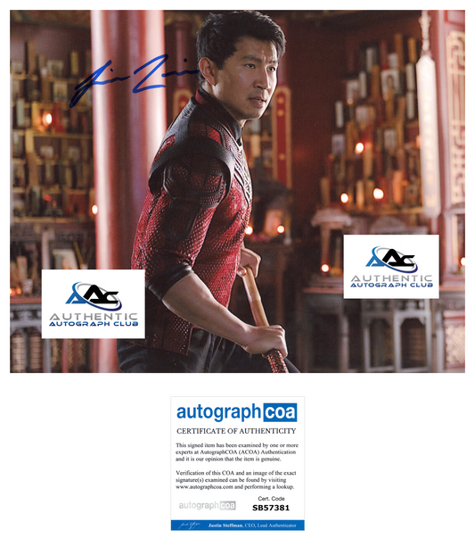 SIMU LIU AUTOGRAPH SIGNED 8x10 PHOTO MARVEL SHANG-CHI ACOA