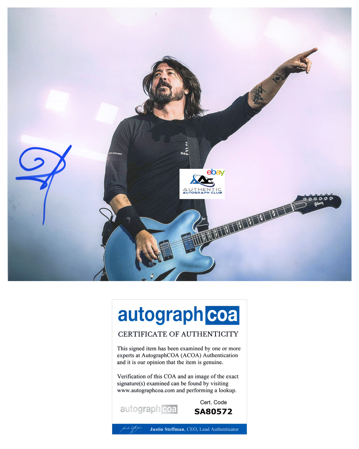 DAVE GROHL AUTOGRAPH SIGNED 8X10 PHOTO NIRVANA FOO FIGHTERS ACOA