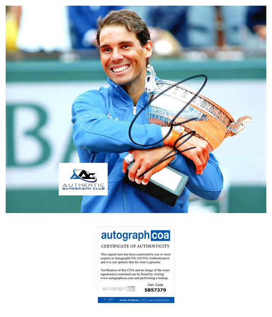 RAFAEL NADAL AUTOGRAPH SIGNED 8x10 PHOTO TENNIS US OPEN FRENCH OPEN ACOA