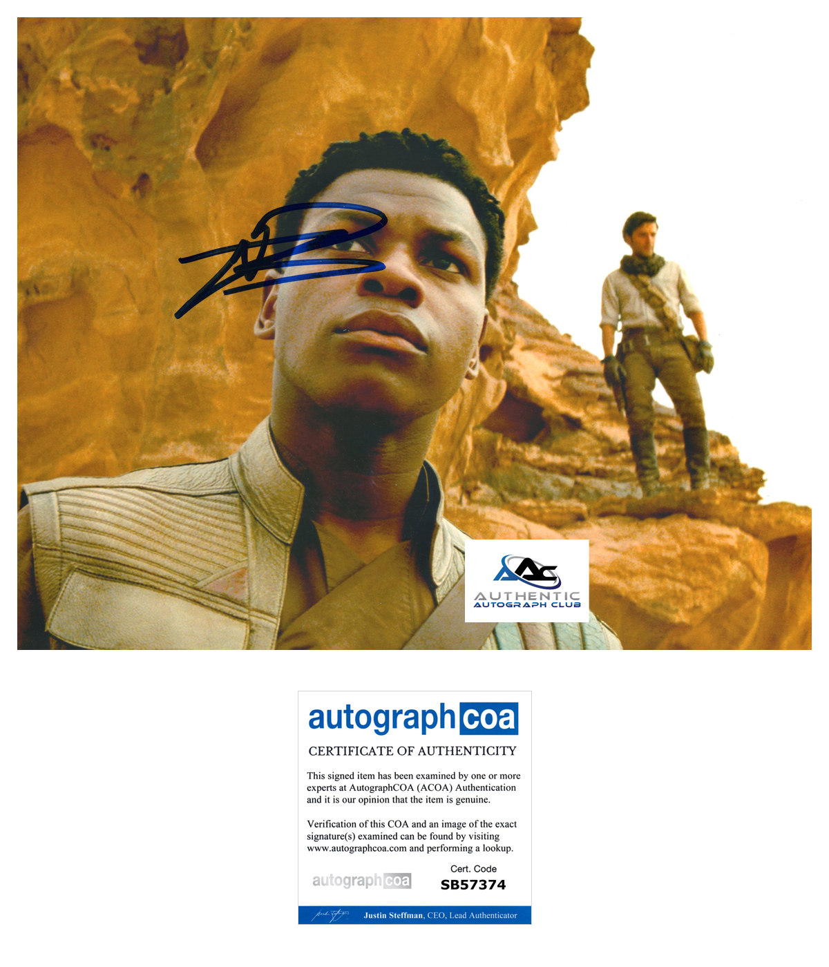 JOHN BOYEGA AUTOGRAPH SIGNED 8x10 PHOTO STAR WARS FINN ACOA