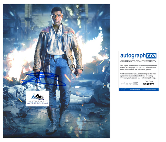 JOHN BOYEGA AUTOGRAPH SIGNED 8x10 PHOTO STAR WARS FINN ACOA