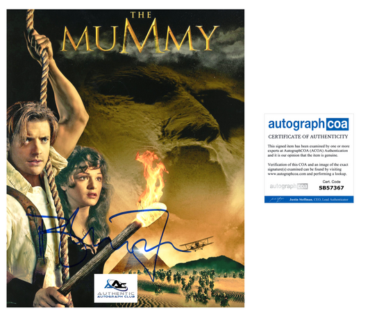 BRENDAN FRASER AUTOGRAPH SIGNED 8X10 PHOTO THE MUMMY ACOA