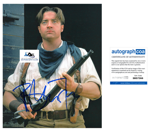 BRENDAN FRASER AUTOGRAPH SIGNED 8X10 PHOTO THE MUMMY ACOA