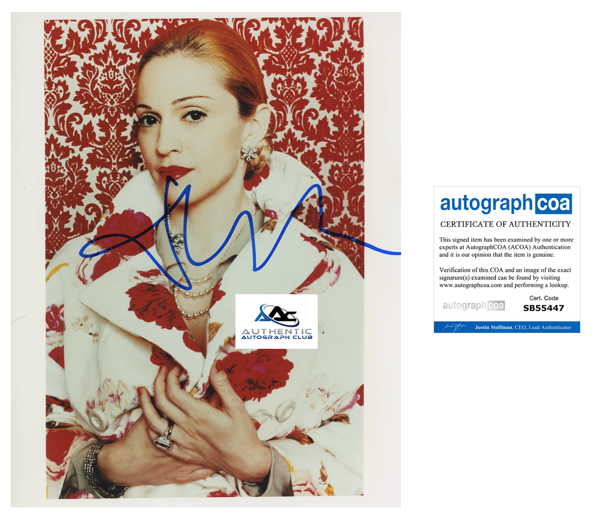 MADONNA AUTOGRAPH SIGNED 8X10 PHOTO EVITA ACOA