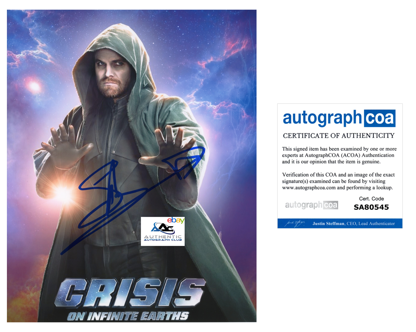 STEPHEN AMELL AUTOGRAPH SIGNED 8x10 PHOTO ARROW DC COMICS ACOA