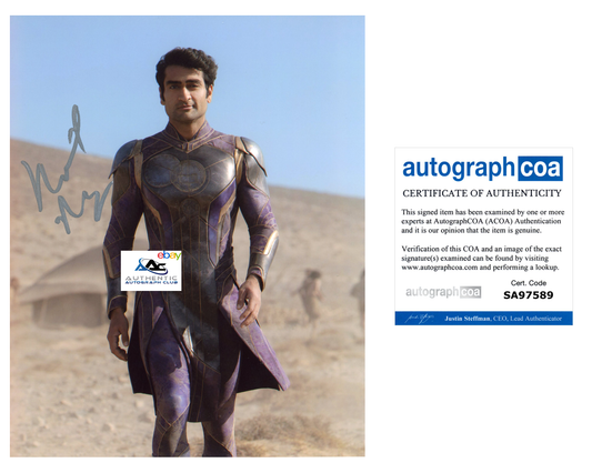 KUMAIL NANJIANI AUTOGRAPH SIGNED 8x10 PHOTO MARVEL ETERNALS ACOA COA