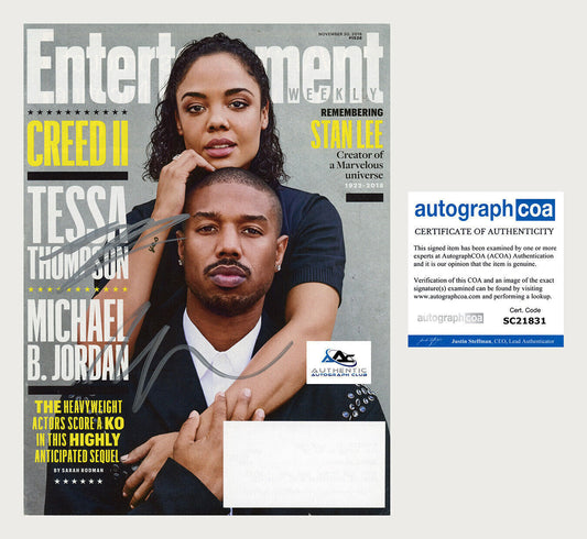 TESSA THOMPSON AND MICHAEL B. JORDAN AUTOGRAPH SIGNED 8X10 PHOTO CREED II ACOA