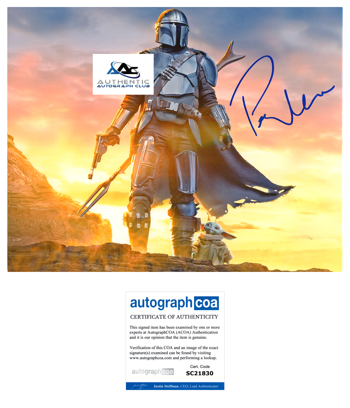 PEDRO PASCAL AUTOGRAPH SIGNED 8X10 PHOTO STAR WARS THE MANDALORIAN ACOA