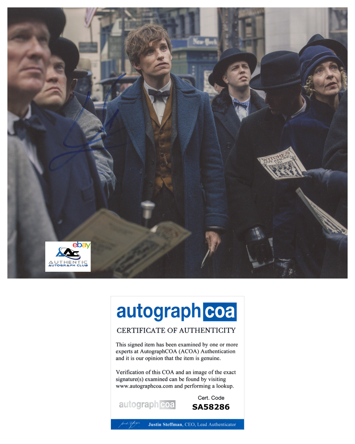 EDDIE REDMAYNE AUTOGRAPH SIGNED 8x10 PHOTO NEWT SCAMANDER FANTASTIC BEASTS ACOA