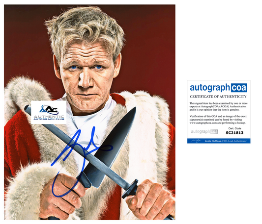 GORDON RAMSAY AUTOGRAPH SIGNED 8x10 PHOTO MASTERCHEF HELL'S KITCHEN ACOA