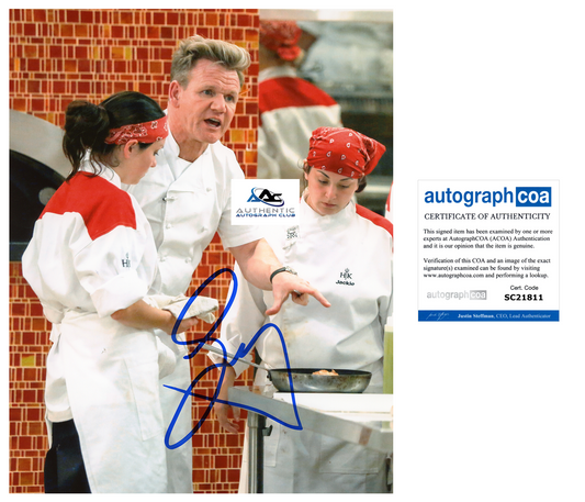 GORDON RAMSAY AUTOGRAPH SIGNED 8x10 PHOTO MASTERCHEF HELL'S KITCHEN ACOA