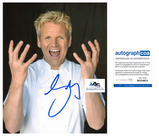 GORDON RAMSAY AUTOGRAPH SIGNED 8x10 PHOTO MASTERCHEF HELL'S KITCHEN ACOA