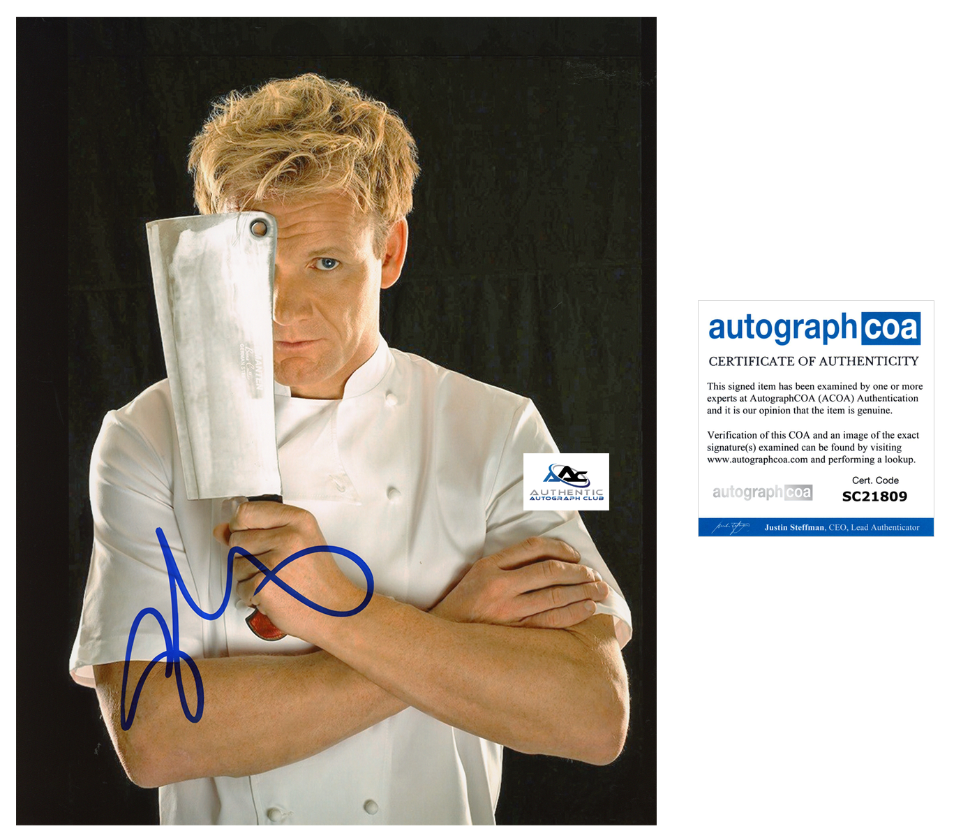 GORDON RAMSAY AUTOGRAPH SIGNED 8x10 PHOTO MASTERCHEF HELL'S KITCHEN ACOA