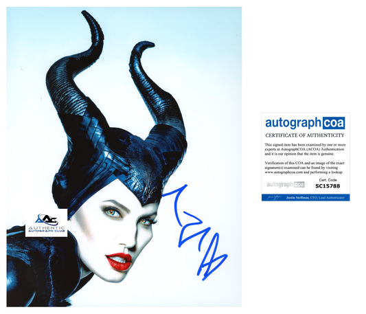 ANGELINA JOLIE AUTOGRAPH SIGNED 8x10 PHOTO DISNEY MALEFICENT ACOA