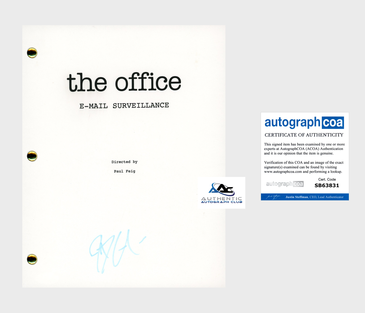 JOHN KRASINSKI AUTOGRAPH SIGNED THE OFFICE FULL SCRIPT JIM HALPERT ACOA