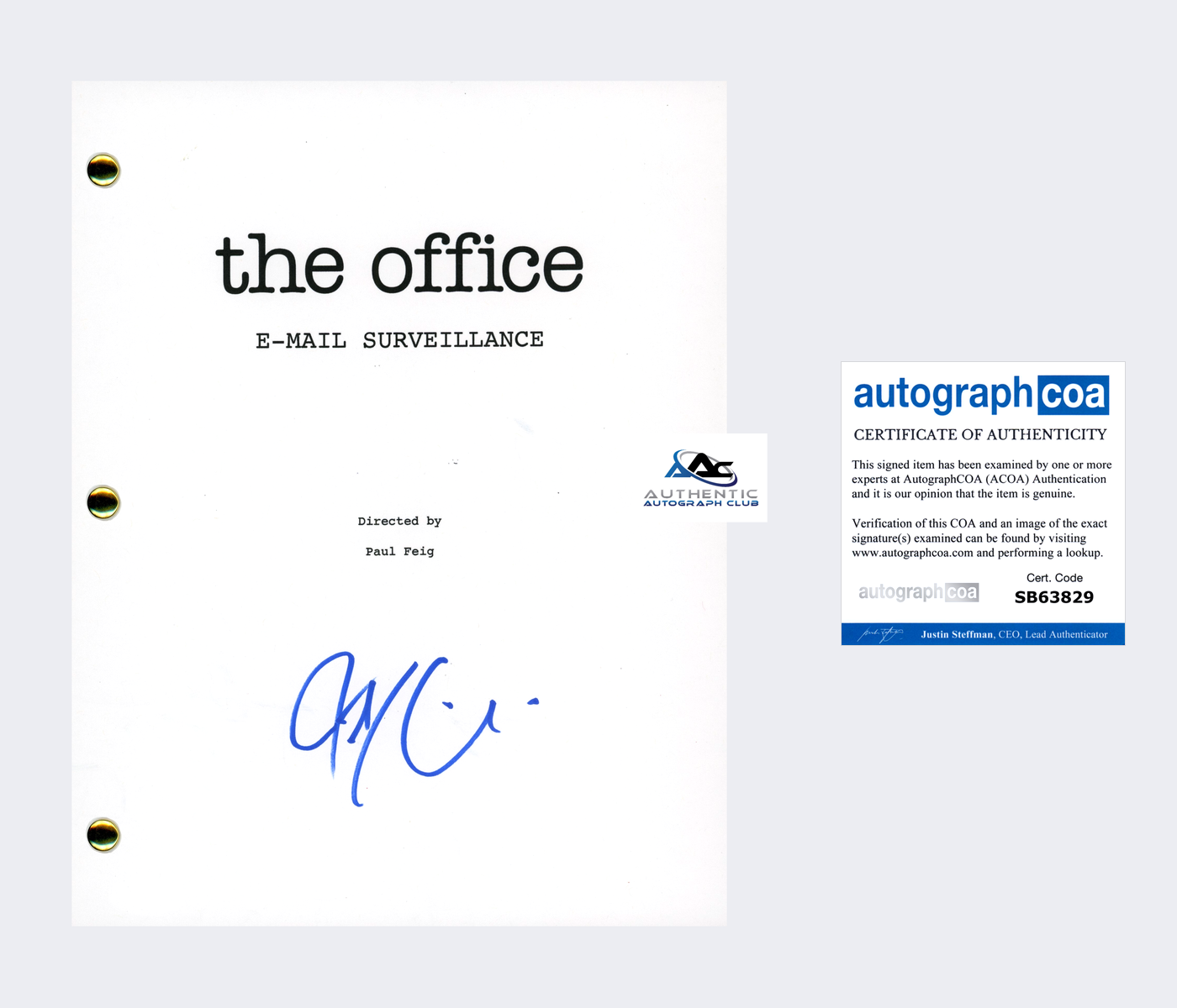 JOHN KRASINSKI AUTOGRAPH SIGNED THE OFFICE FULL SCRIPT JIM HALPERT ACOA