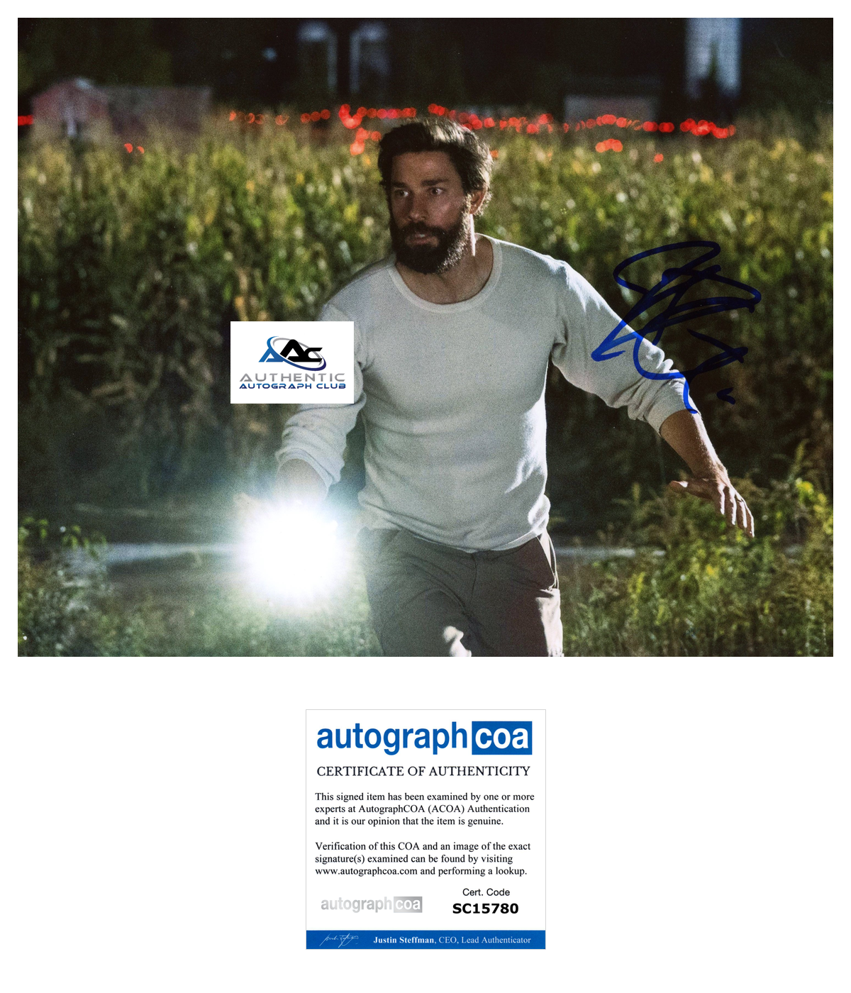 JOHN KRASINSKI AUTOGRAPH SIGNED 8x10 PHOTO A QUIET PLACE ACOA