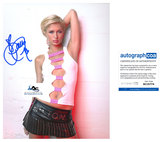 PARIS HILTON AUTOGRAPH SIGNED 8x10 PHOTO ACOA