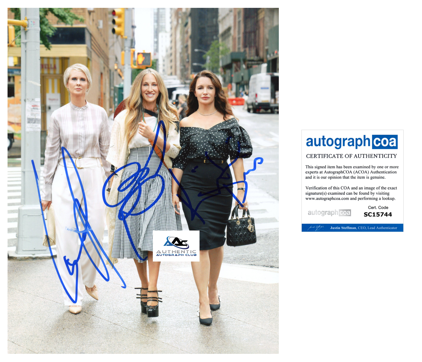 SARAH JESSICA PARKER AND CAST AUTOGRAPH SIGNED 8X10 PHOTO SEX AND THE CITY ACOA