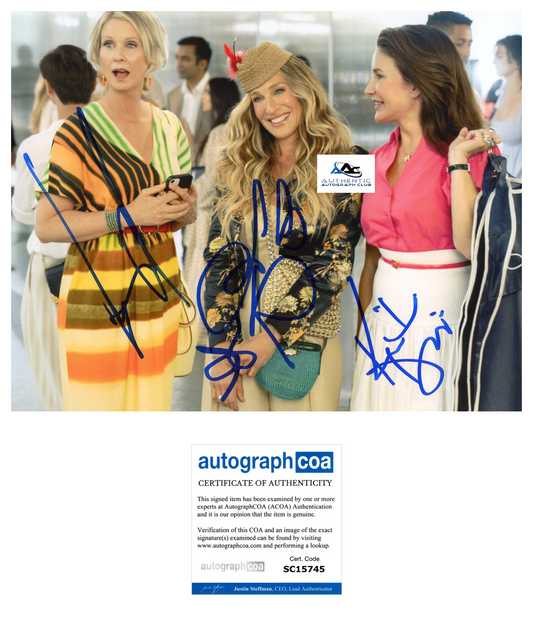 SARAH JESSICA PARKER AND CAST AUTOGRAPH SIGNED 8X10 PHOTO SEX AND THE CITY ACOA