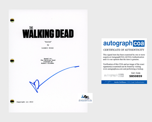 NORMAN REEDUS AUTOGRAPH SIGNED THE WALKING DEAD HUNTED FULL SCRIPT ACOA