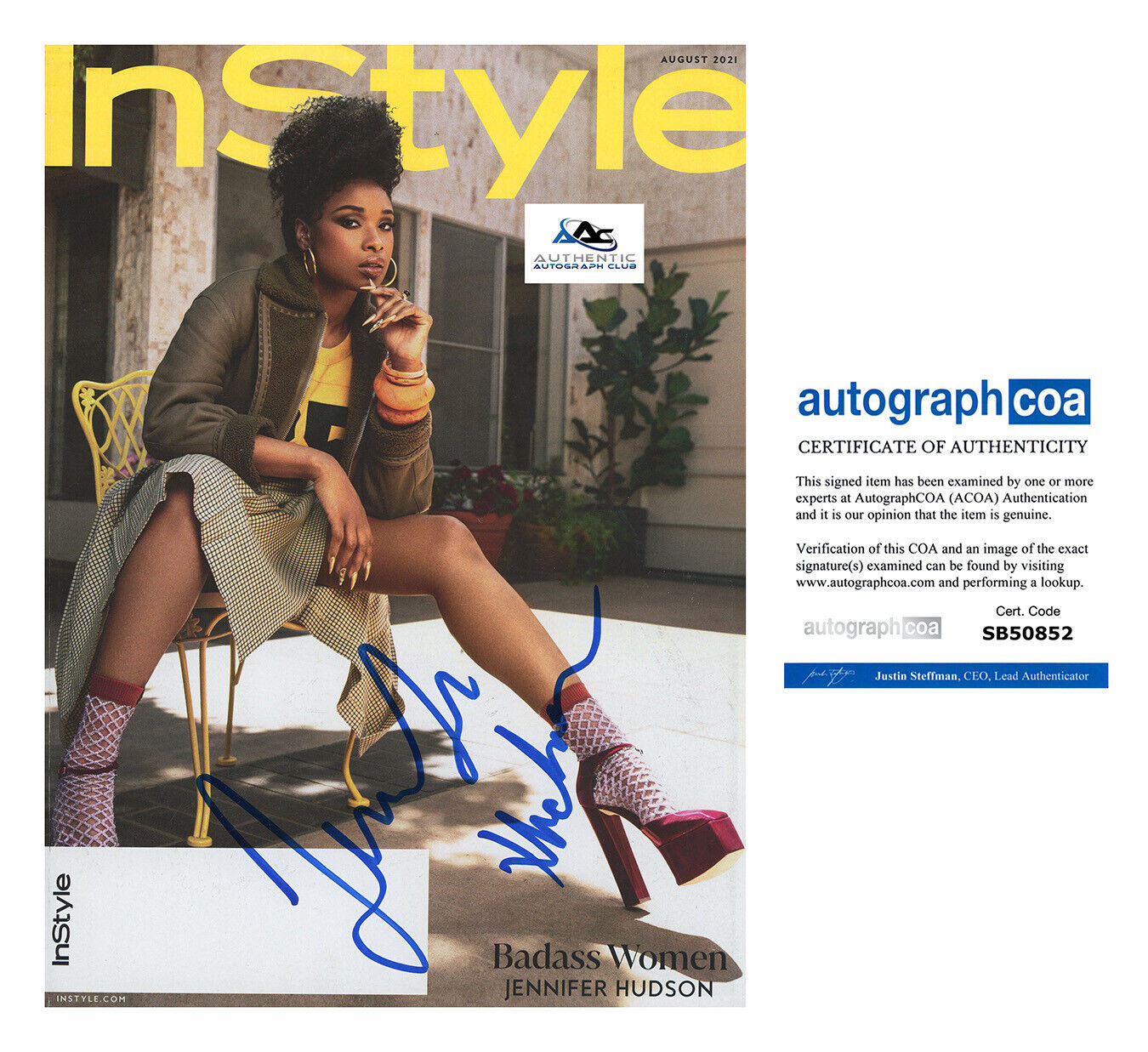 JENNIFER HUDSON AUTOGRAPH SIGNED INSTYLE MAGAZINE ACOA