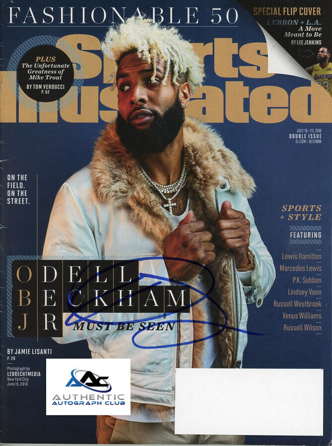 ODELL BECKHAM JR AUTOGRAPH SIGNED SPORTS ILLUSTRATED MAGAZINE COA