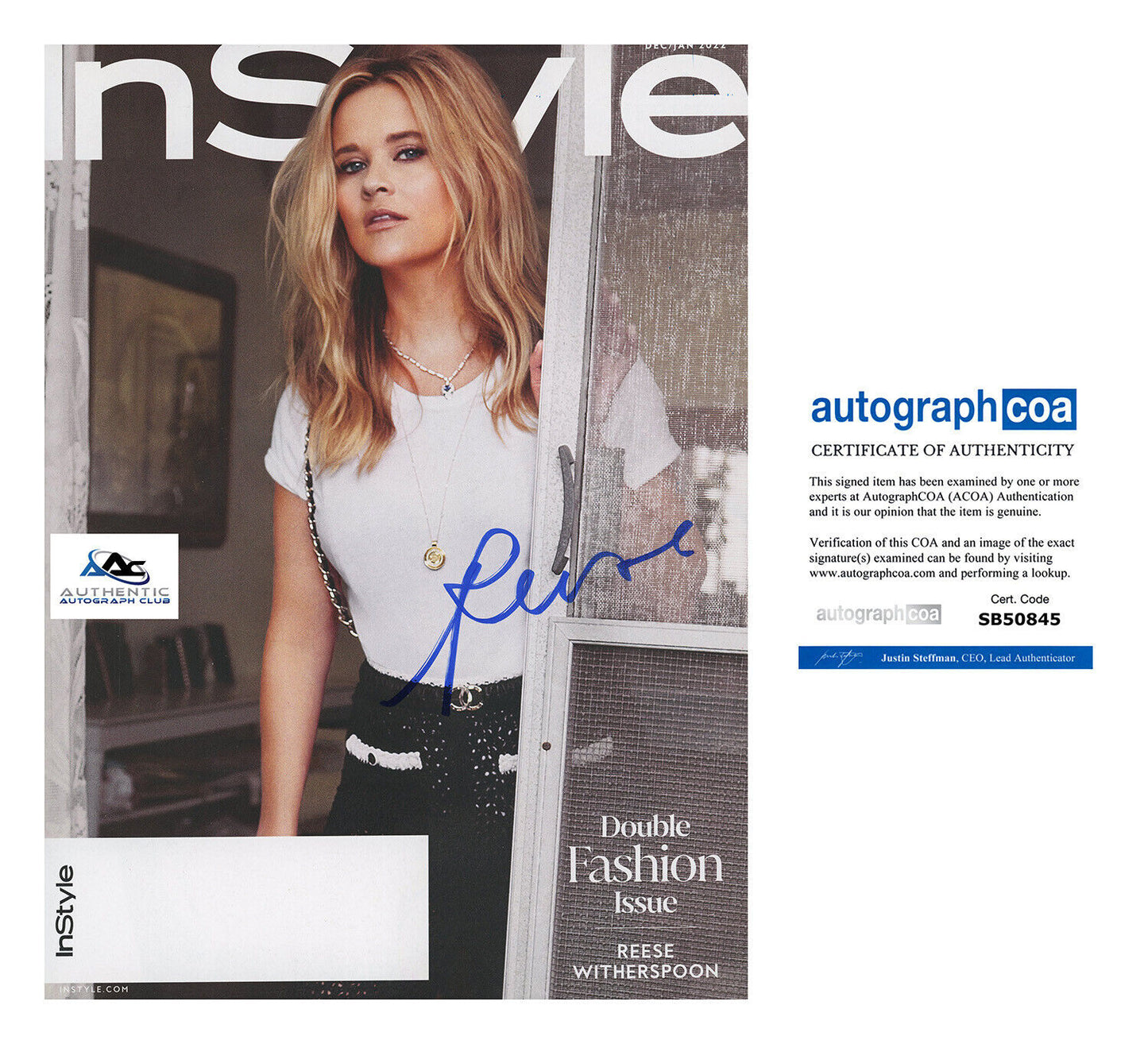 REESE WITHERSPOON AUTOGRAPH SIGNED INSTYLE MAGAZINE 2022 ACOA