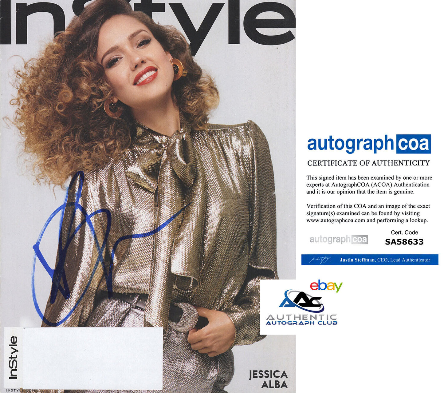 JESSICA ALBA AUTOGRAPH SIGNED INSTYLE MAGAZINE ACOA